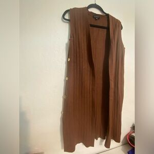 Anthropology calligraphie Brown Sleeveless Cardigan